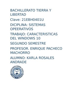 Características del windows 10