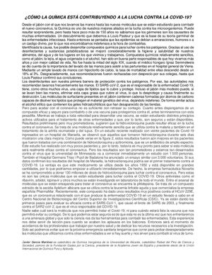 La Química Y El Coronavirus