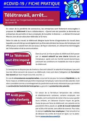 Fiche pratique Télétravail, arrêt...