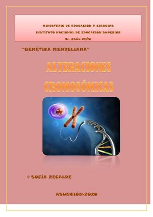 Trabajo Práctico N 3 Genética Alteración Cromosómica Sofia R T