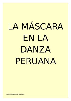 La Máscara En La Danza Peruana