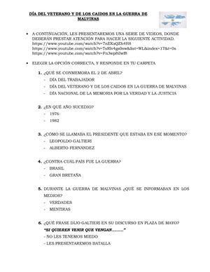 Día Del Veterano Y De Los Caidos En La Guerra De Malvinas