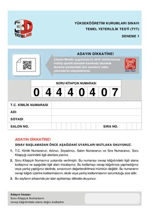 TYT 5'li Paket Deneme Seti