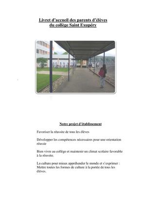 Livret D Accompganement Collège Saint Exupéry
