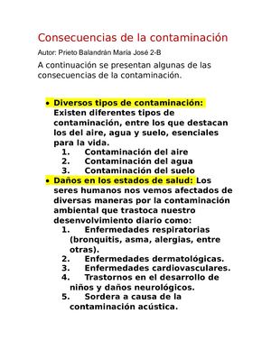 Consecuencias De La Contaminación
