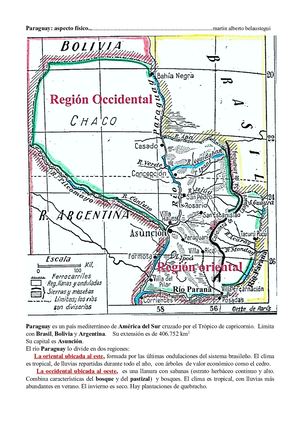 Paraguay Mapa Físico