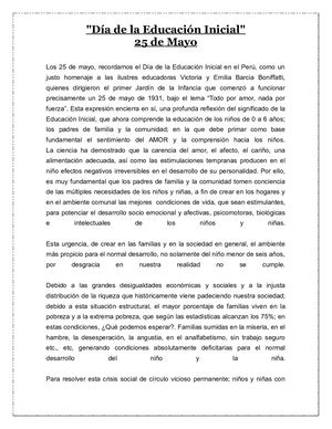 Día De La Educación Inicial Imprimir