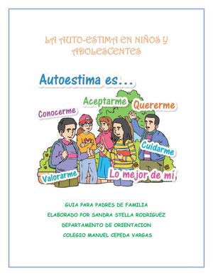 Cartilla La Autoestima En Niños Y Adolescentes