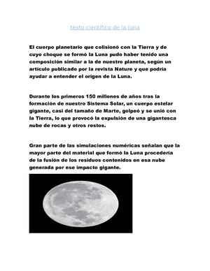 Texto Científico De La Luna
