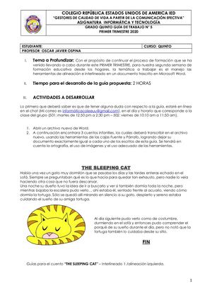 Guía 5 Practicando Alineación E Interlineado