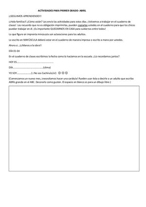 Actividad De Primer Grado