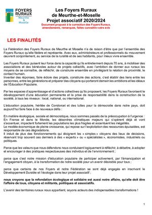 Fdfr54 Projet Associatif 2020 2024