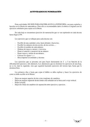Actividades De Numeracion