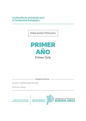 Matemática Primer Año Primer Ciclo Educacion Primaria