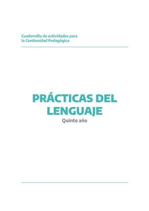 Prácticas Del Lenguaje  5°  Año Segundo  Ciclo Educacion Primaria