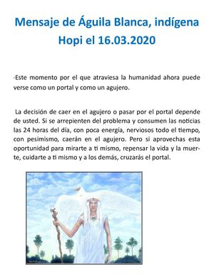 Mensaje Indigena Aguila Blanca