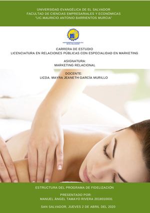 Estructura Del Programa De Fidelización Manuel Tamayo Marketing Relacional