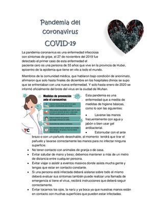 Pandemia Del Coronavirus (Covid 19)