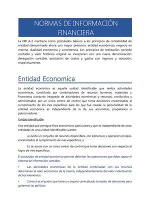 Normas De Información Financiera A 2