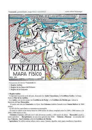 Venezuela Generalidades, Mapa Físico y Económico