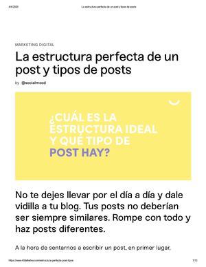 La Estructura Perfecta De Un Post Y Tipos De Posts