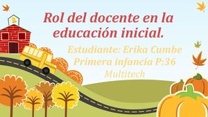 Rol Del Docente En La Educación Inicial Tarea Erika Cumbe