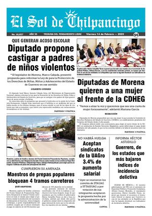 El Sol De Chilpancingo - 14  Febrero  2020 Ind