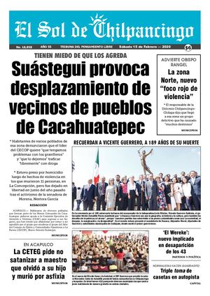 El Sol De Chilpancingo - 15  Febrero  2020 Ind