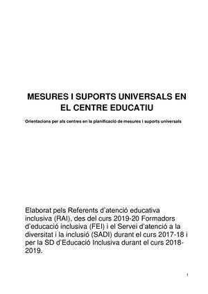Mesures I Suports Universals