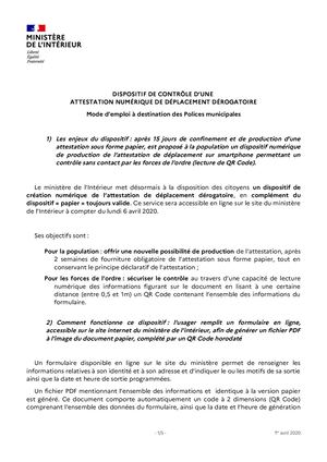 Attestation de déplacement numérique - Mode d'emploi