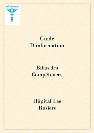 Mini Guide D'information Sur Le Bilan Des Compétences