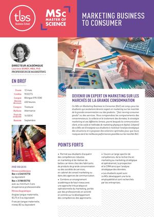 TBS Fiche MSc Marketing Business to Consumer FR