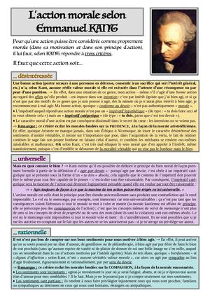L'action morale selon KANT