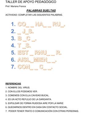 Actividad Apoyo Palabras Sueltas