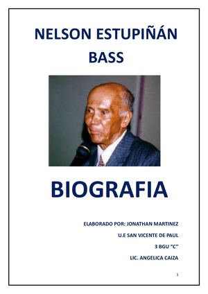 Libro Biografia De Nestor Estupilan Jonathan Martinez 3bgu C