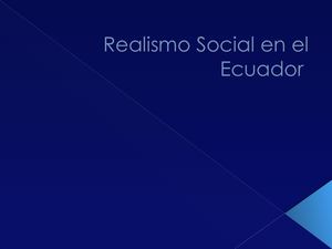 Realismo Social En El Ecuador