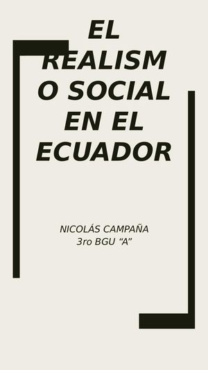 El Realismo Social En El Ecuador