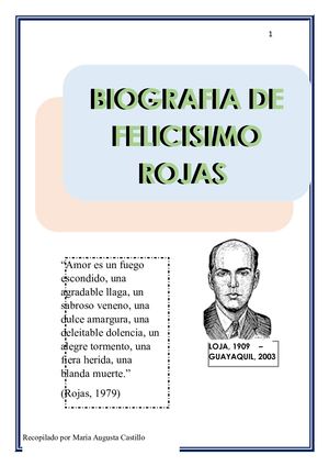 Libro Biografia Felicisimo Rojas Maria Castillo 3ro A
