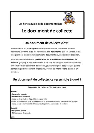Document De Collecte