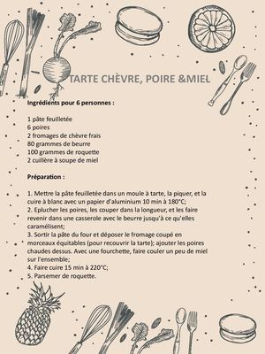 Recette Tarte Chèvre Poire Miel
