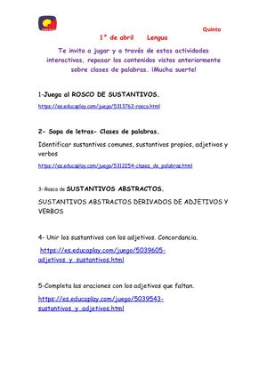 Actividades Quinto 1 De Abril