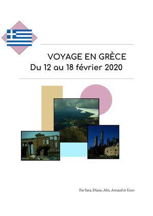 carnet de voyage de Sara, Diane, Alix, Enzo, Arnaud