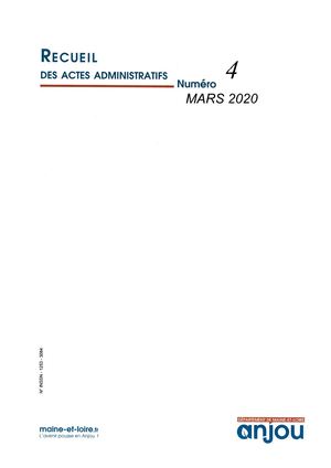 n°4 - 30 mars 2020 - tome 1 - recueil des actes administratifs