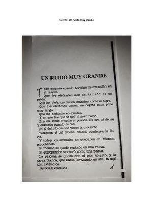 Cuento Un Ruido Muy Grande