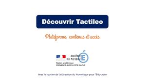 Tactiléo : découvrir la plateforme, contenus et accès