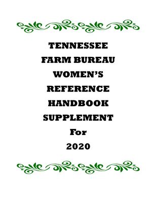 Tennessee Farm Bureau Women's Handbook Supplement 2020