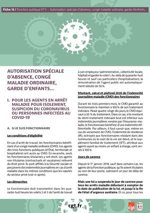 Fiche 13 Fonction Publique 3 Autorisation Speciale Absence