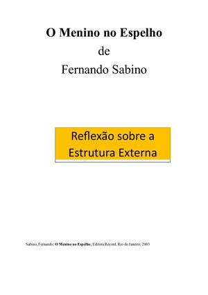 O menino no Espelho - Estrutura Externa