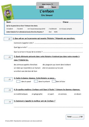 Fiches Rallye Lecture Enfaon Niveaux 1 Et 2