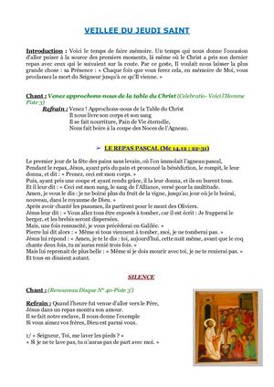 Veillee Du Jeudi Saint